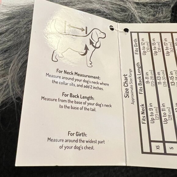 Fabdog  Pet Apparel Faux Fur Sweater Vest For Dogs Black & Gray Size L - Picture 7 of 7